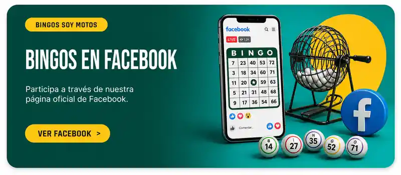 Bingos Soy Motos transmitidos por nuestra página oficial de Facebook