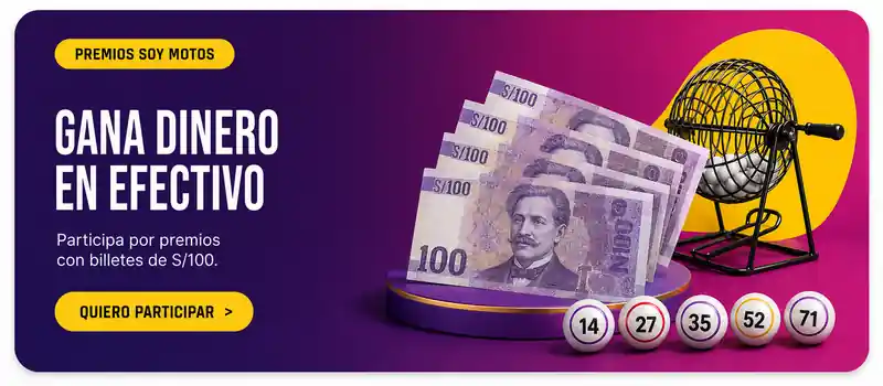 Premios en efectivo con billetes de cien soles