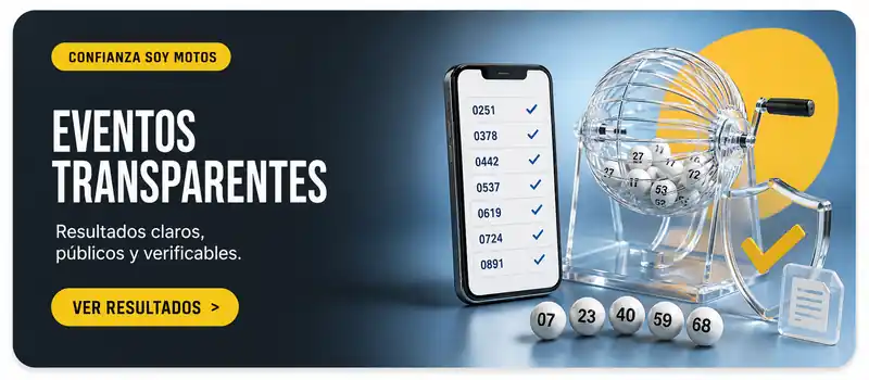 Eventos Soy Motos con resultados claros, públicos y verificables