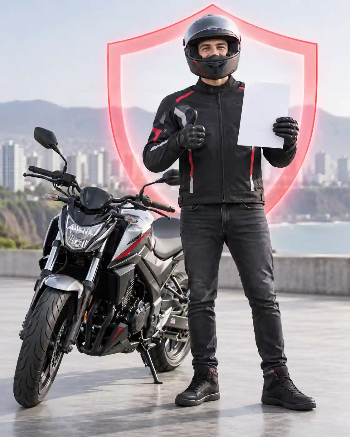 Motociclista protegido con su seguro SOAT